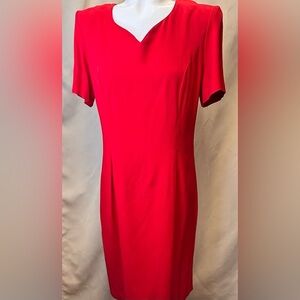 Vintage Betsy's Things Sweetheart Neckline Red Sheath Dress Size 8 Petite